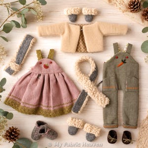 Doll Clothes Sewing Pattern Bundle, 40cm Winter Outfit Tutorials (PDF)