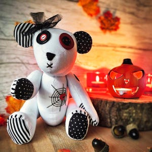 Gothic Teddy Bear Sewing Pattern: 12" Spooky Halloween Keepsake (PDF)