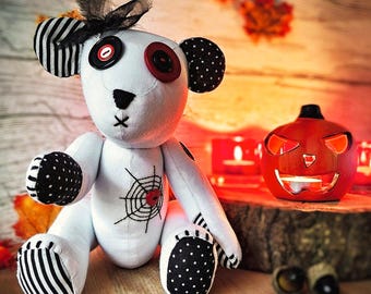 Gothic Teddy Bear Sewing Pattern: 12" Spooky Halloween Keepsake (PDF)