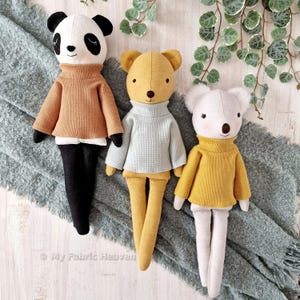 Bear, Panda, Koala & Clothes Sewing Pattern Bundle PDF Photo Tutorial