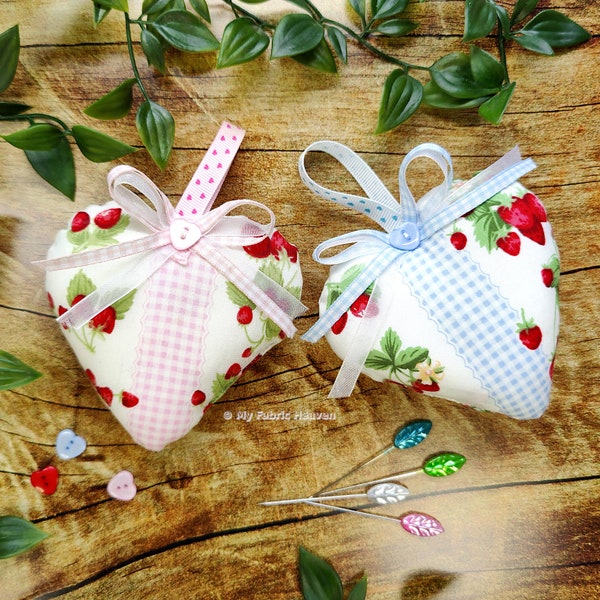 Valentine Love Heart Sewing Pattern, 2 sizes, Stuffed Fabric Ornament PDF Sewing Pattern and Tutorial, Learn to sew, Fast & Easy Project