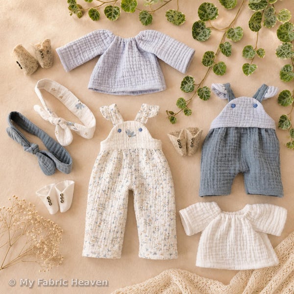 Doll Clothes Sewing Pattern Summer Bundle: Outfits for 40cm Dolls PDF