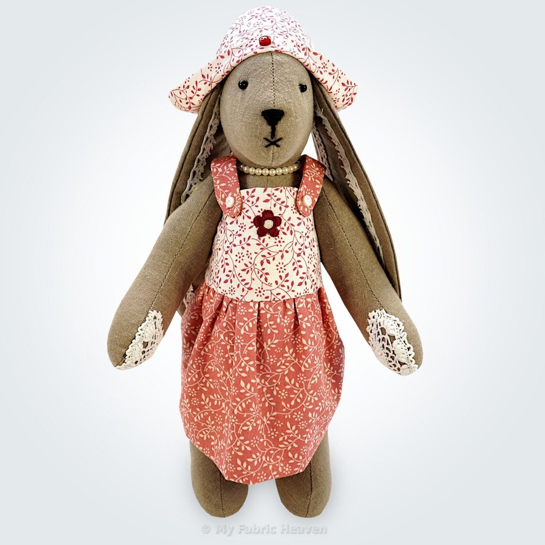Bunny Soft Toy & Dress Sewing Pattern PDF Rabbit Plushie Etsy