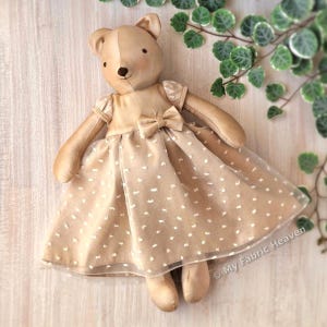 Bride Bear PDF sewing pattern, wedding dress memory bear. 40cm/16" teddybear step-by-step photo-tutorial stuffed keepsake- My Fabric Heaven