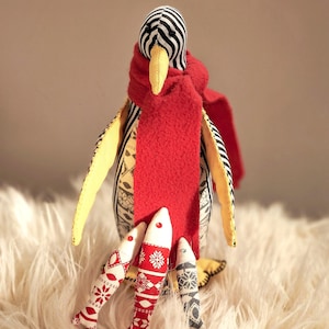 8" Penguin Bird Pdf Sewing Pattern, Pickle PENGUIN with Scarf & Fish Soft Toy, Stuffed Animal Sewing PATTERN
