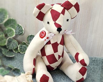 14" Patchwork Memory Bear PDF Sewing Pattern, Keepsake Teddy Tutorial