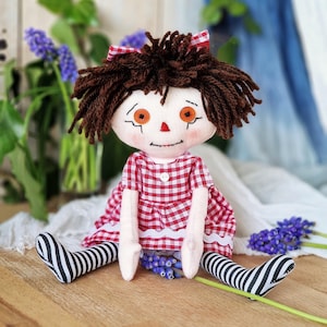 Little Cloth Doll with Clothes PDF Sewing PATTERN & Photo-Tutorial - Moveable Limbs and Embroidered Face