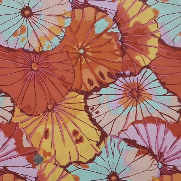 Kaffe Fassett Classics Lotus Leaf Citrus #PWGP029 Half Yard Cut 100% Cotton 44" Wide