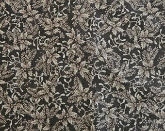 Holiday Flourish Sprigs Suede w/Metallic 22290-442 by Robert Kaufman Fabrics. Half Yard Cut 100% Cotton 44" Wide