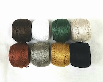 DMC Pearl Cotton Size 8 Nature Walk Embroidery Thread Kit Eight Colors