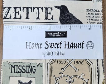Home Sweet Haunt Charm Pack by Stacy Iest Hsu for Moda Fabrics 100%  Cotton 42 - 5 inch Squares has Duplicates