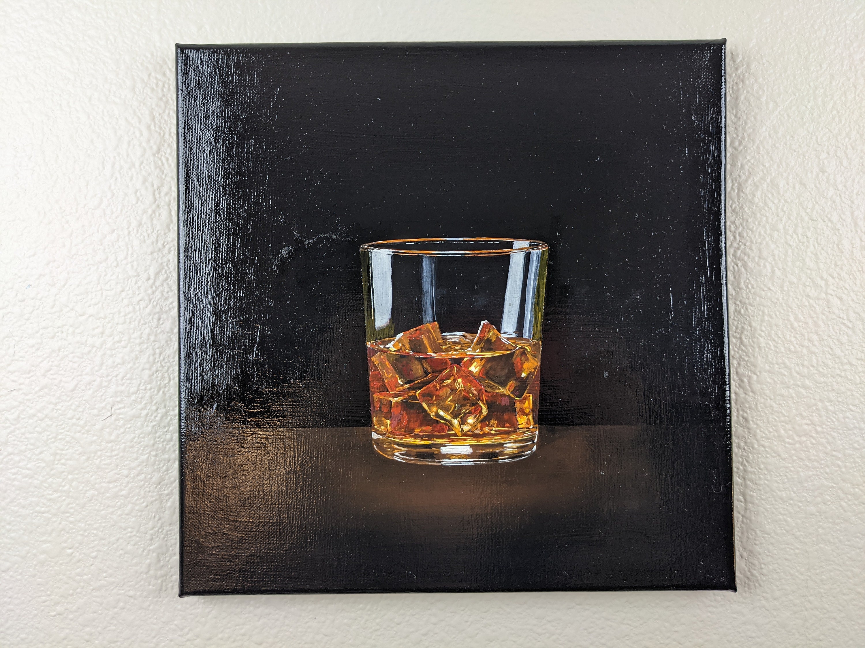 Whiskey Glass Original Oil Painting 12x12 Etsy