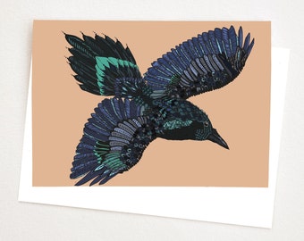 Greetings Card Raven A6