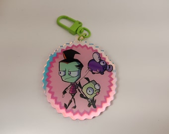 Double Sided Rainbow Acrylic Zim, Gir, and Minimoose Charm