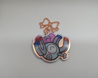 Trans Pride Magnemite Keychain