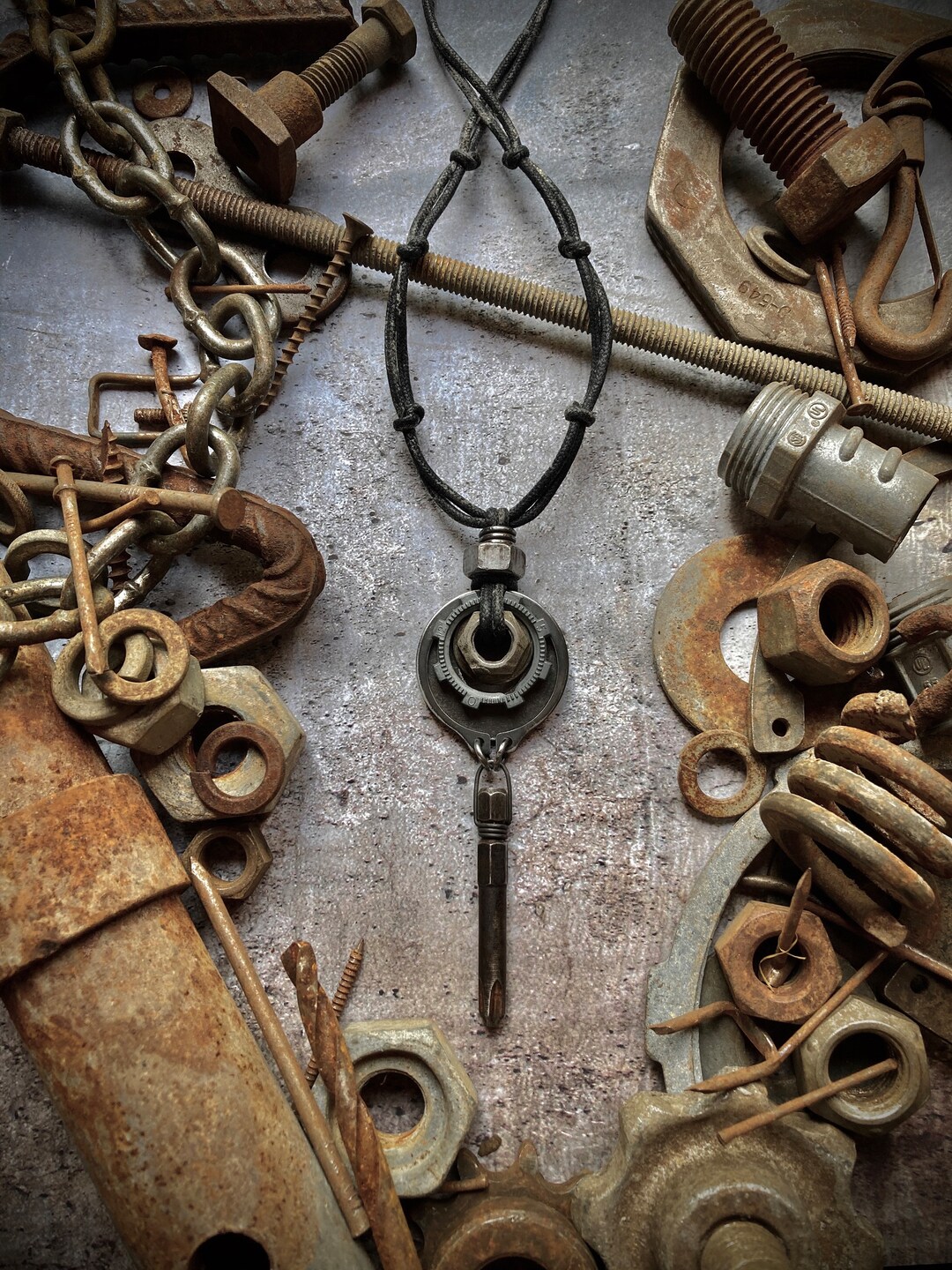 Mechanical Ritual Scavenged Industrial Hardware Pendant Necklace ... - Scavenged Industrial Ware