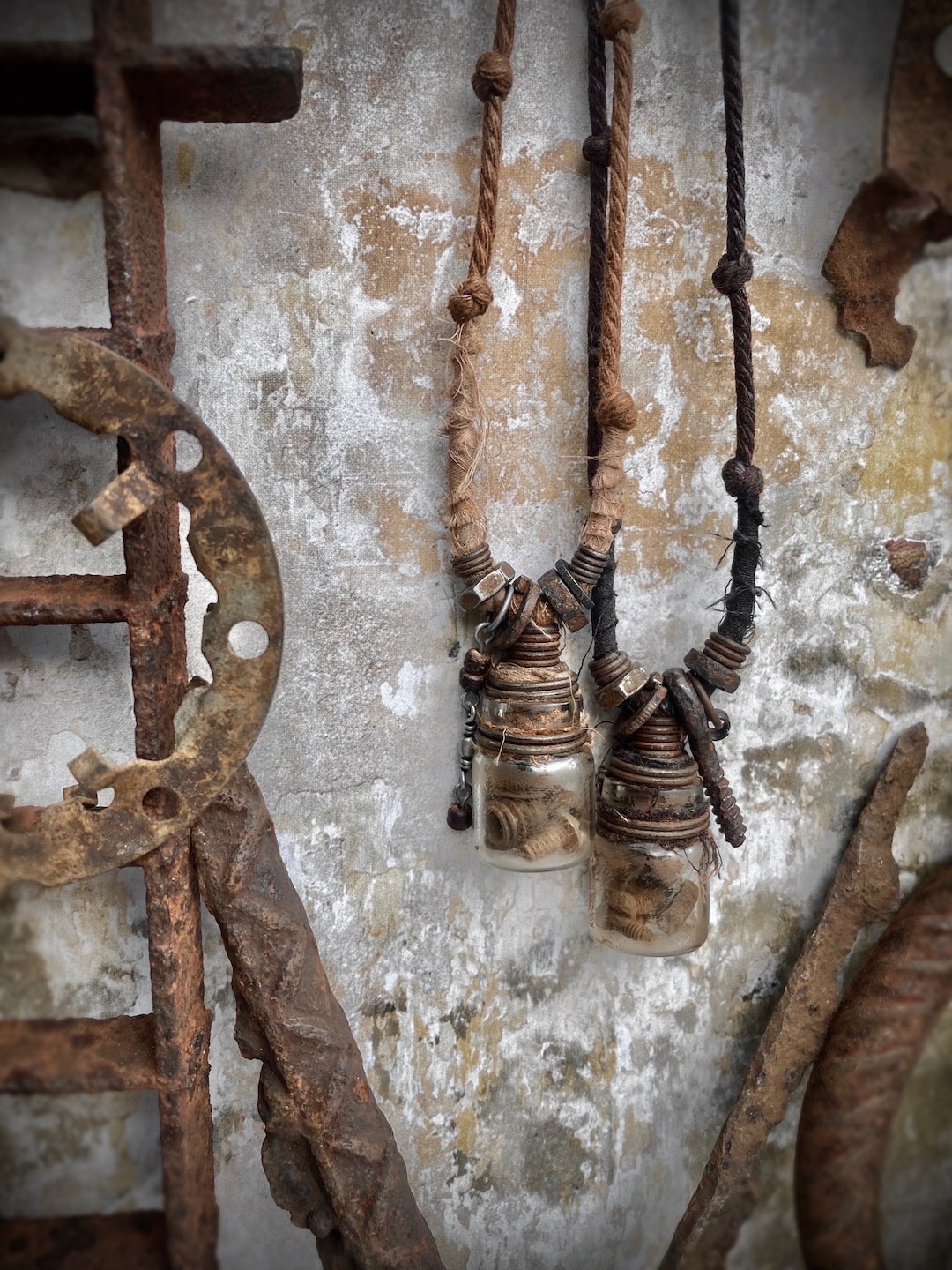 Picture of Junker Jars - Scavenged Rusty Industrial Hardware Bits in Mini Glass ...