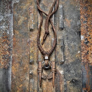 View of Iron Invocation - Scavenged Industrial Steel Hardware Pendant Necklace ...