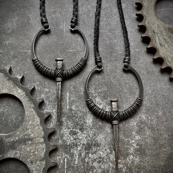 Fiend Talisman - scavenged Industrial steel and iron hardware necklace / wasteland / dystopian / gothic / rivethead / witchy