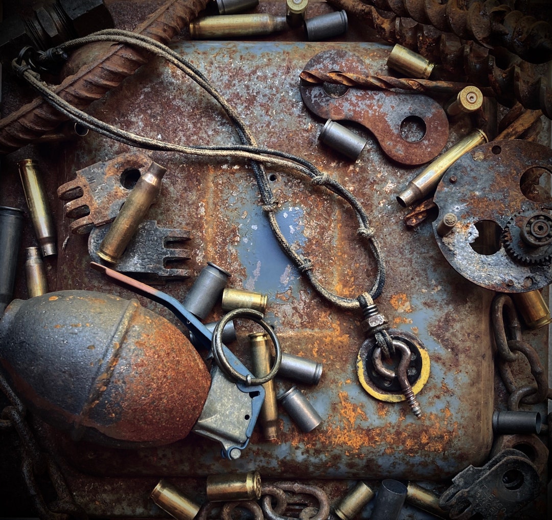 Achtung! - Layered Scavenged Industrial Hardware Pendant Necklace ...