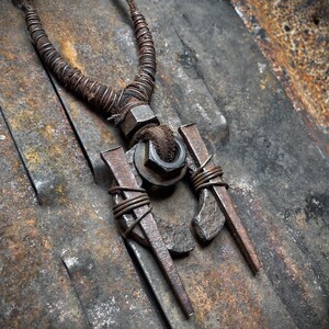 View of Iron Invocation - Scavenged Industrial Steel Hardware Pendant Necklace ...