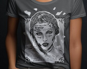 TSwift TTPD Fortnight Tribute Tee - Vintage Frame, Typewriter Lyrics 'i love you its ruining my life', Hand Drawn, Swifties Fan Art, Unisex