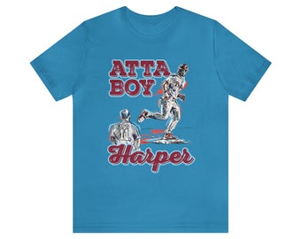 Phillies vs Braves "ATTA BOY HARPER" - Playoffs Tribute with Color Splashes T-Shirt - Iconic Stare-Down - Funny Red October Fan Gear