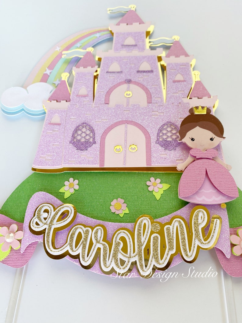Princess Castle Cake Topper. Birthday Cake Topper Girl Topper Etsy