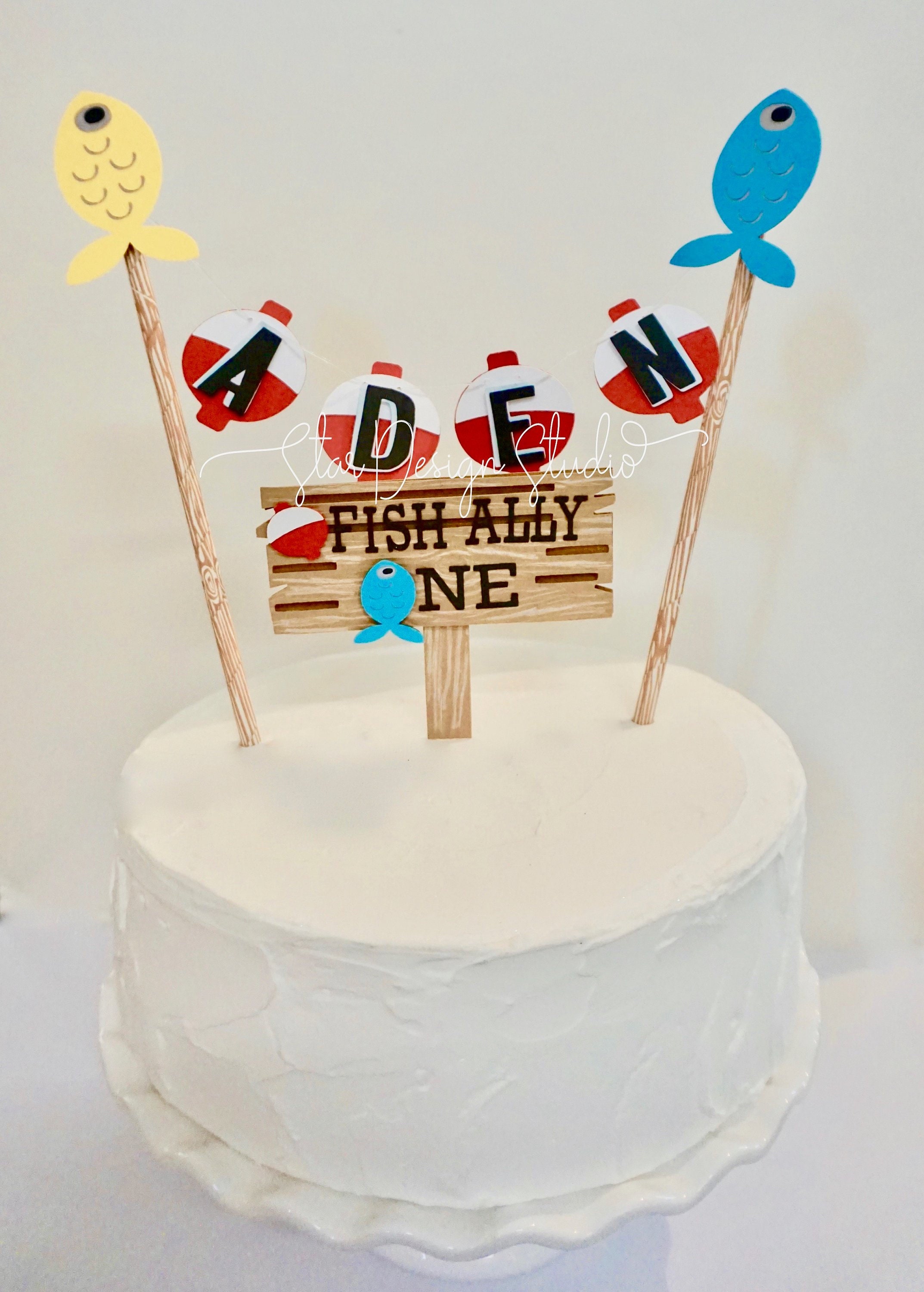 Fishing Cake Toppers, INSTANT DIGITAL DOWNLOAD, Printable O-fish