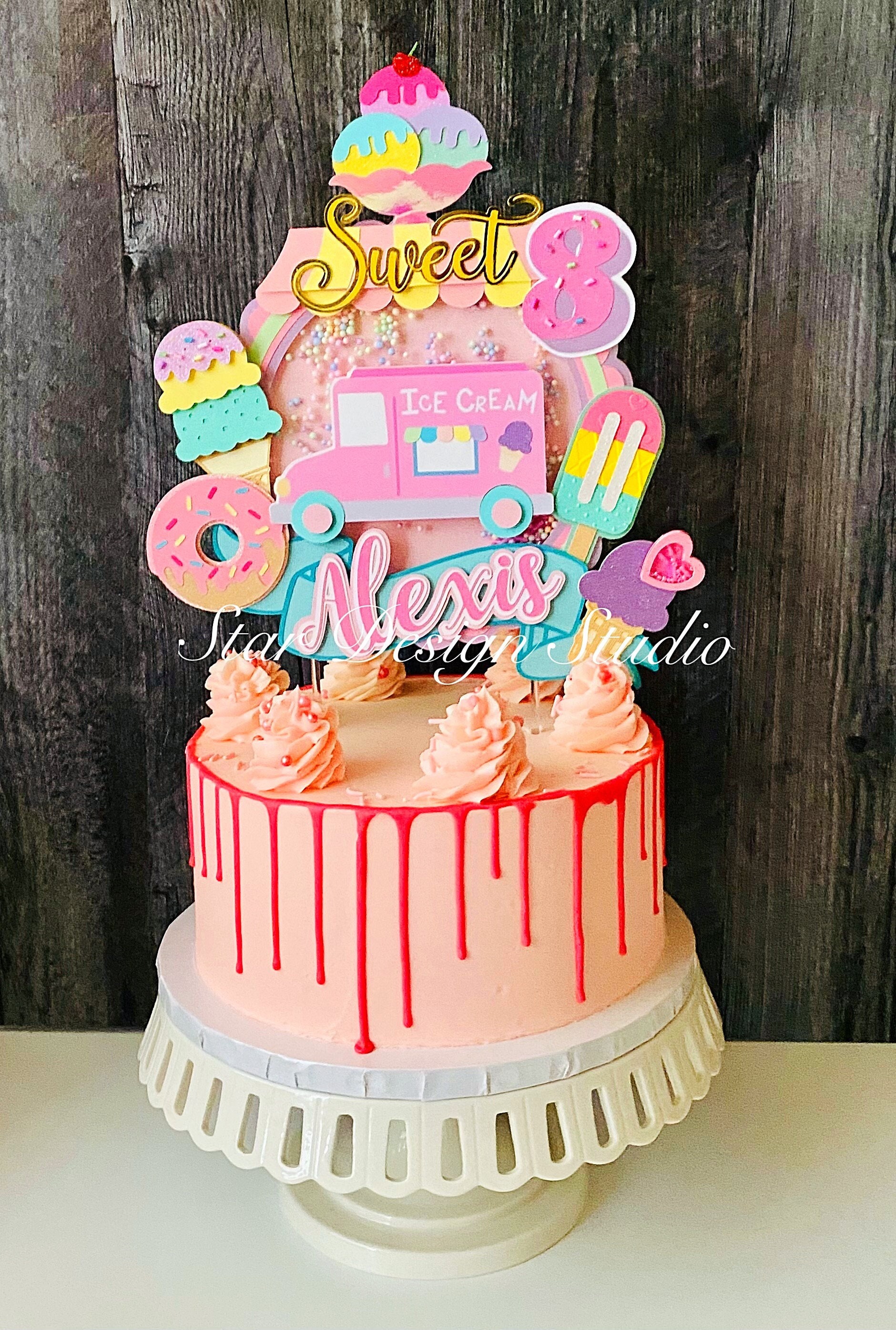 Ice Cream Girl Cake Topper