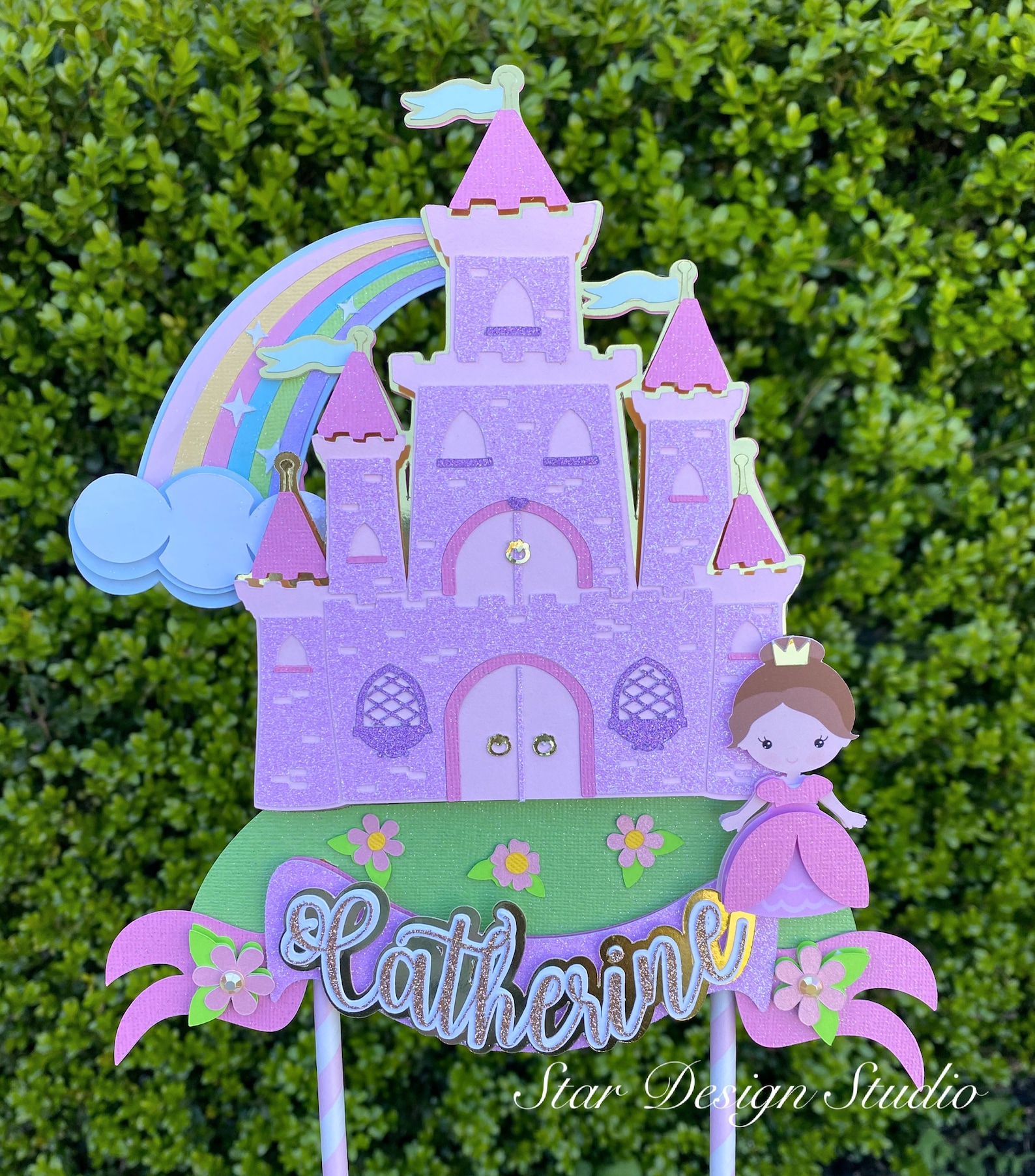 Princess Castle Cake Topper. Birthday Cake Topper Girl Topper Etsy