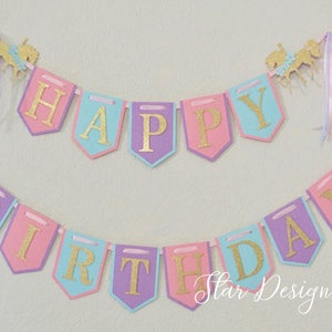 Carousel Banner, Happy birthday , High chair banner,  Carousel Cake Topper