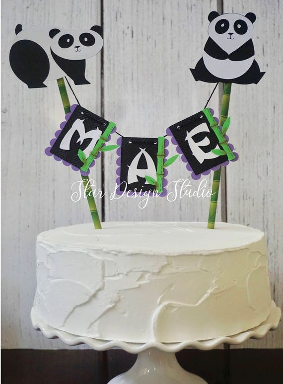 Panda Bear De Gateau Anniversaire Bunting Tout Age Et Nom Etsy