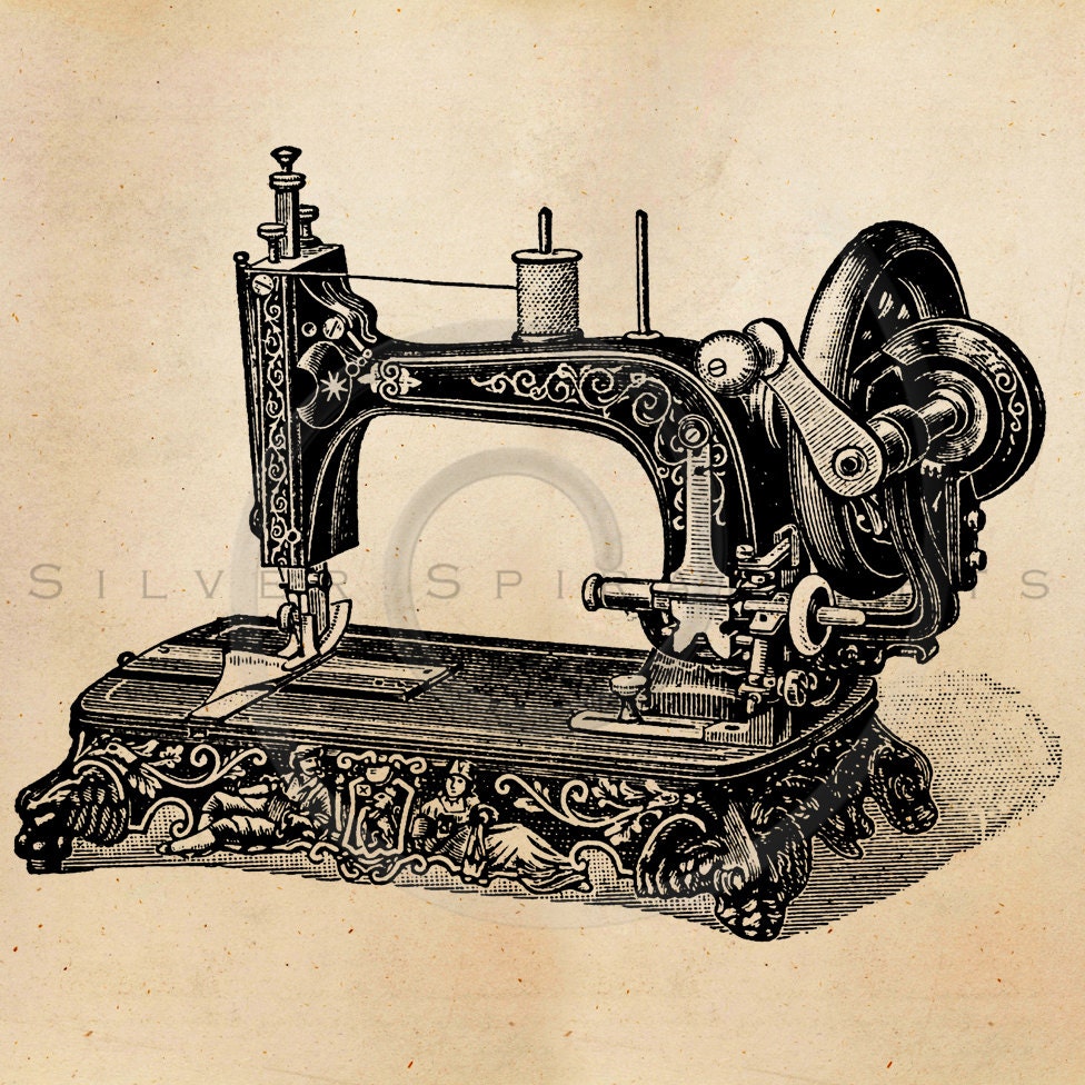 Vintage Sewing Machine Illustration Printable 1800s Machines Antique