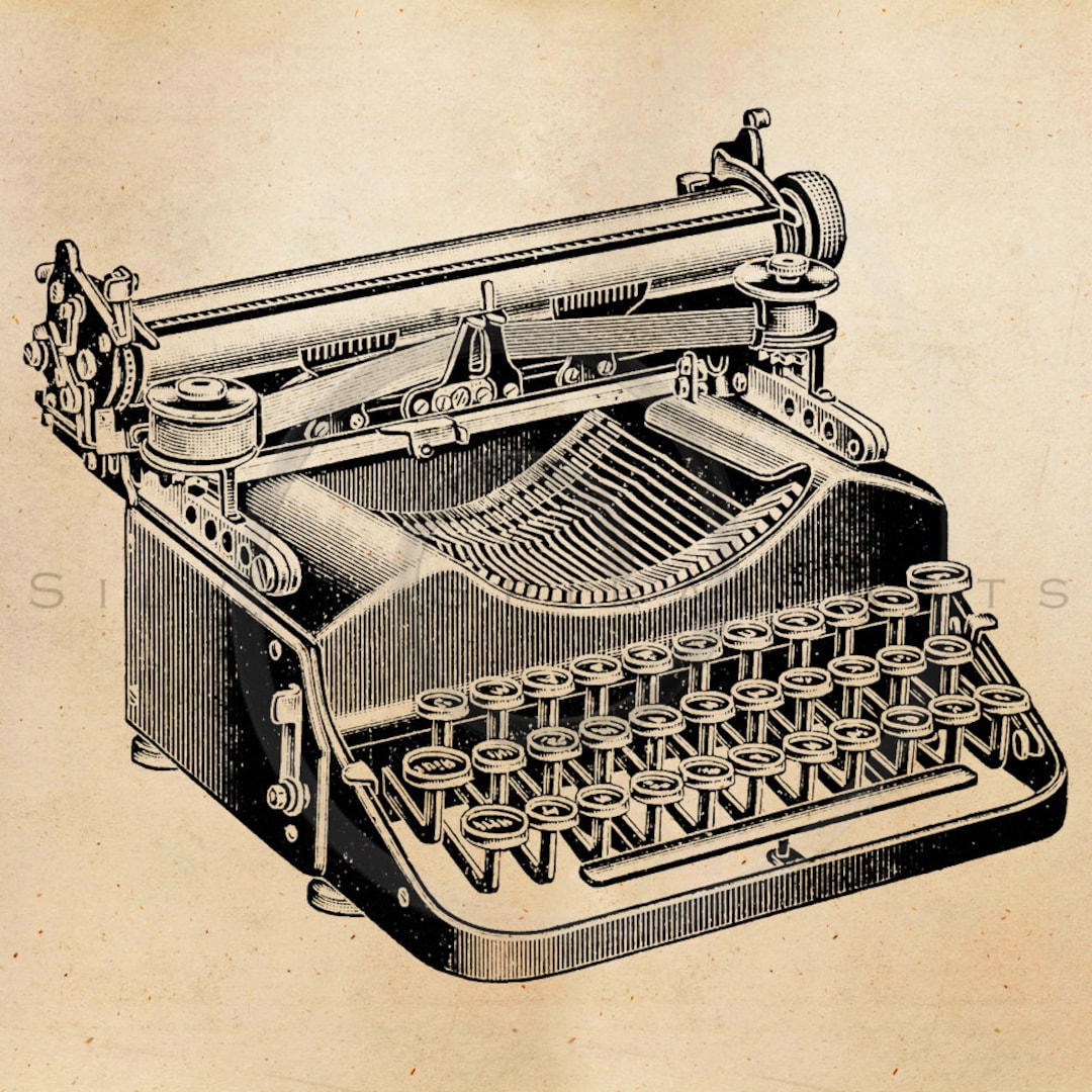 Macchina da scrivere vintage Illustrazione stampabile 1800s Stampa antica Macchine  da scrivere Instant Download Immagine Clip Art Retro Disegno in bianco e  nero ZS -  Italia