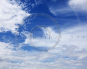 Blue Sky & Clouds Photography Background Image Instant Download Printable Digital Scrapbook Paper Royalty Free Stock Photo Texture Overlay