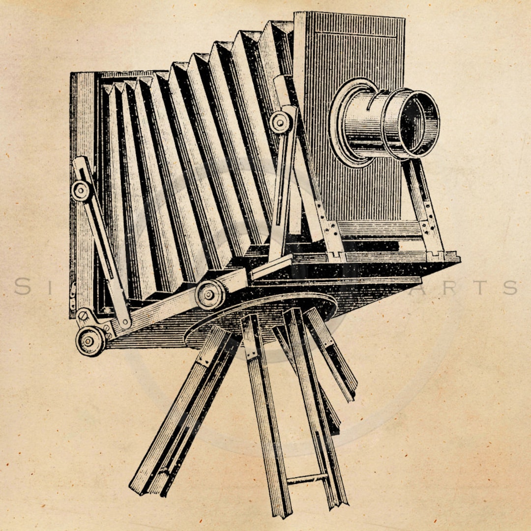 Vintage Photography Camera Illustration Printable 1800s Cameras Antique