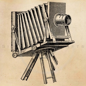 Vintage Photography Camera Illustration Printable 1800s Cameras Antique ...