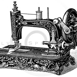 Vintage Sewing Machine Illustration Printable 1800s Machines Antique