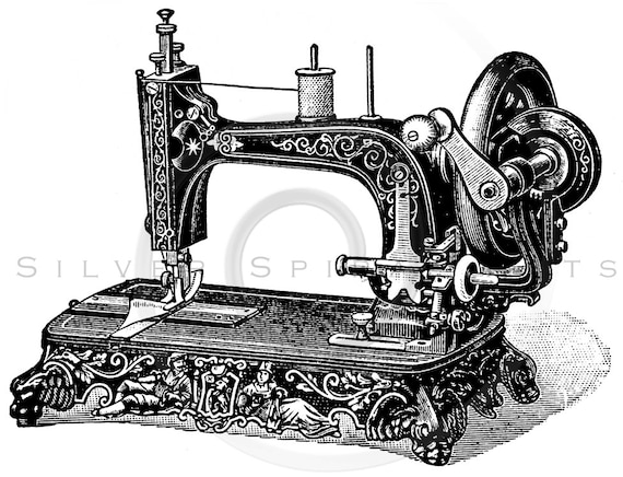 Vintage Nähmaschine Illustration Druckbare 1800Er Maschinen | Etsy
