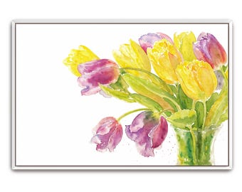 Watercolor Tulip Bouquet Print: Spring Floral Wall Decor (Digital Download)
