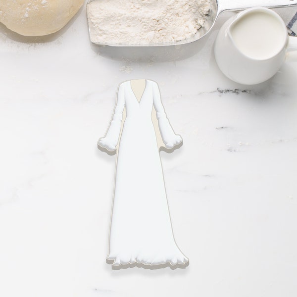 Long Sleeve Boho Wedding Dress Cookie Cutter digital file STL DOWNLOAD