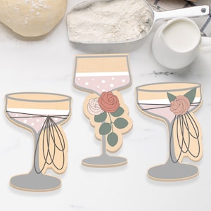 Coupe Champagne Glass Cookie Cutter (2 Styles Included) STL DIGITAL DOWNLOAD