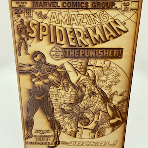 Amazing Spider-man #129 Engraved Wood Comic Cover