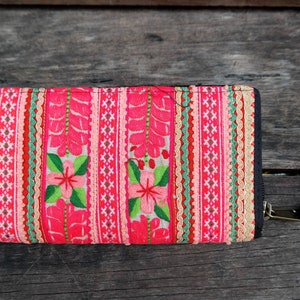 Hmong Portefeuille, Femmes Portefeuilles, Organizer, Thaïlande, Traditionnelle, Tissu, Ethno, Boho, Hippie, Gypsy, Ibiza, Fait à la main, rose #5