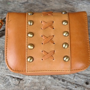 VENDITA, borsa in pelle, borsa in pelle, borsa, piccolo organizzatore, modello rivetto, boho, boho chic, etno, Ibiza, marrone, fatto a mano #7