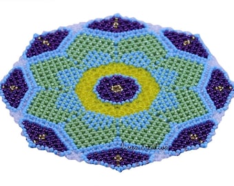 PDF pattern for beaded Diwali doily 15 cm, code LC 4/2014