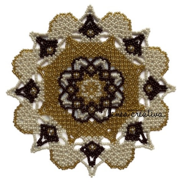 PDF pattern for beaded doily 17 cm, code LC 29