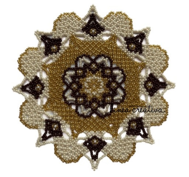 PDF pattern for beaded doily 17 cm, code LC 29 image 1