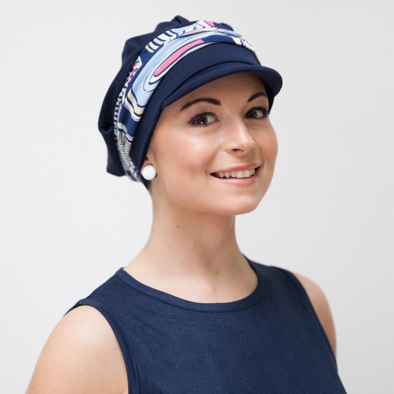 Newsboy Chemo Hat Sporty Casual Chemo Cap Chemo Headwear Etsy